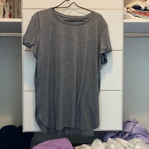 Gray athletic shirt with cutout sides